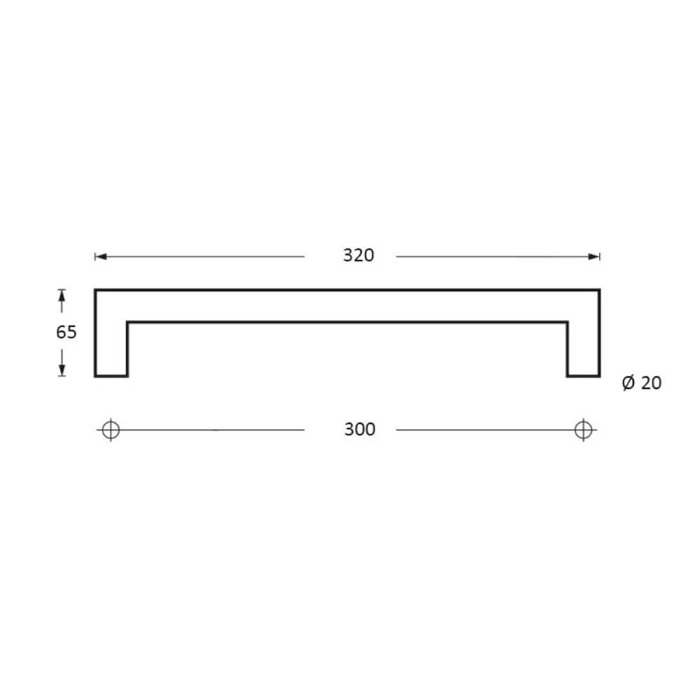 Door handle straight Gripon 32cm stainless steel Intersteel 8714186334676