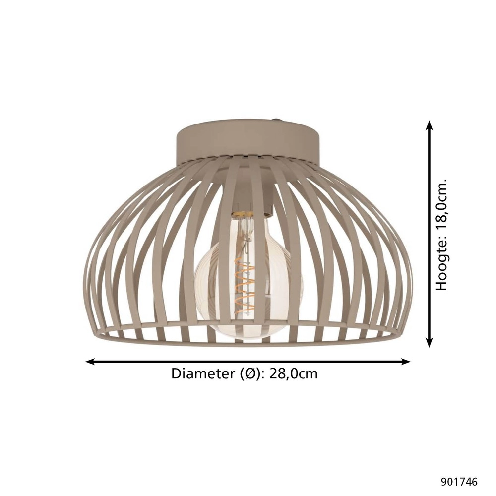 Sand ceiling lamp Mogano 3 Ø 28cm Eglo 9008606328734