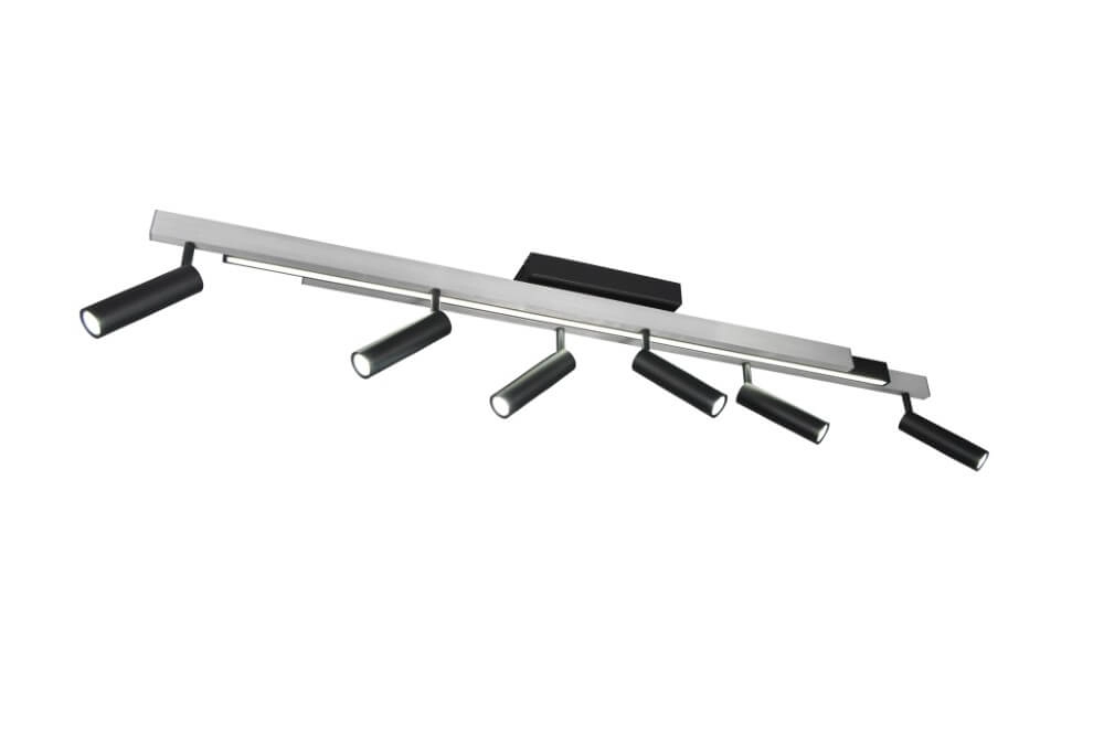 6-light LED spot Zeno metal with black Trio 4017807627305