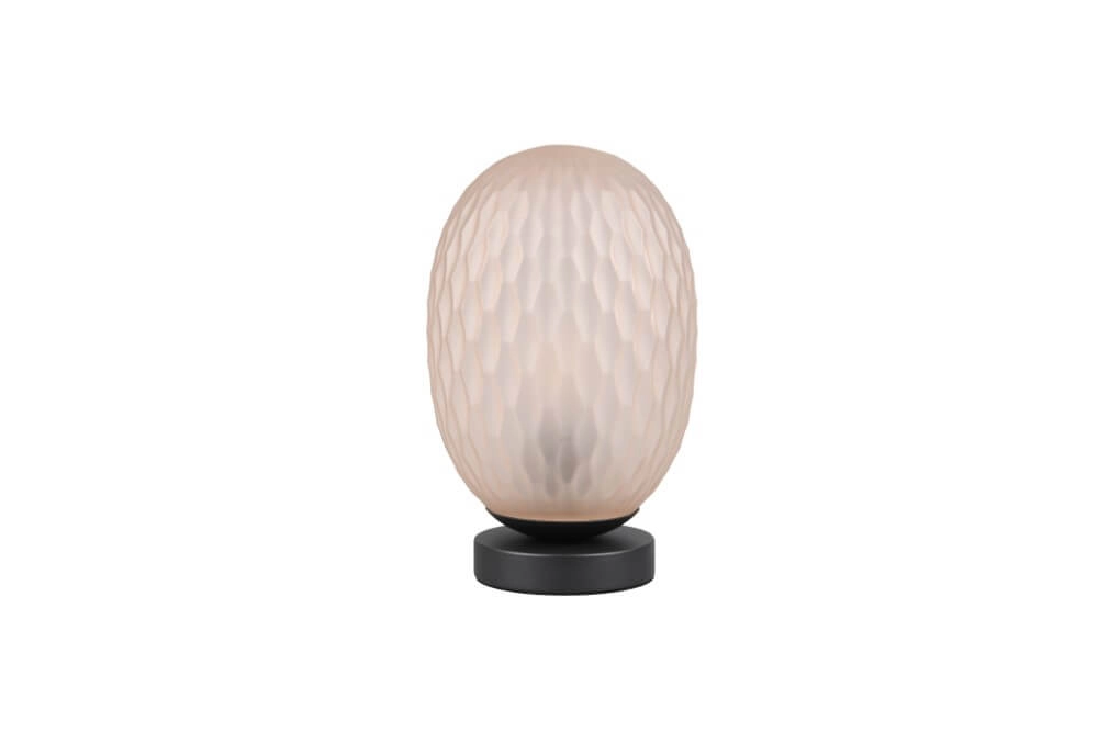 Table lamp Facette with ribbed amber glass Trio 4017807627886