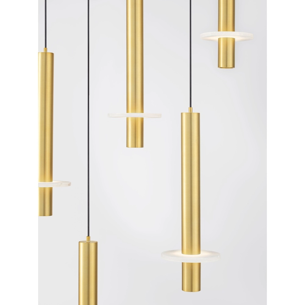 Design pendant lamp Noemi gold with white Ø 47cm