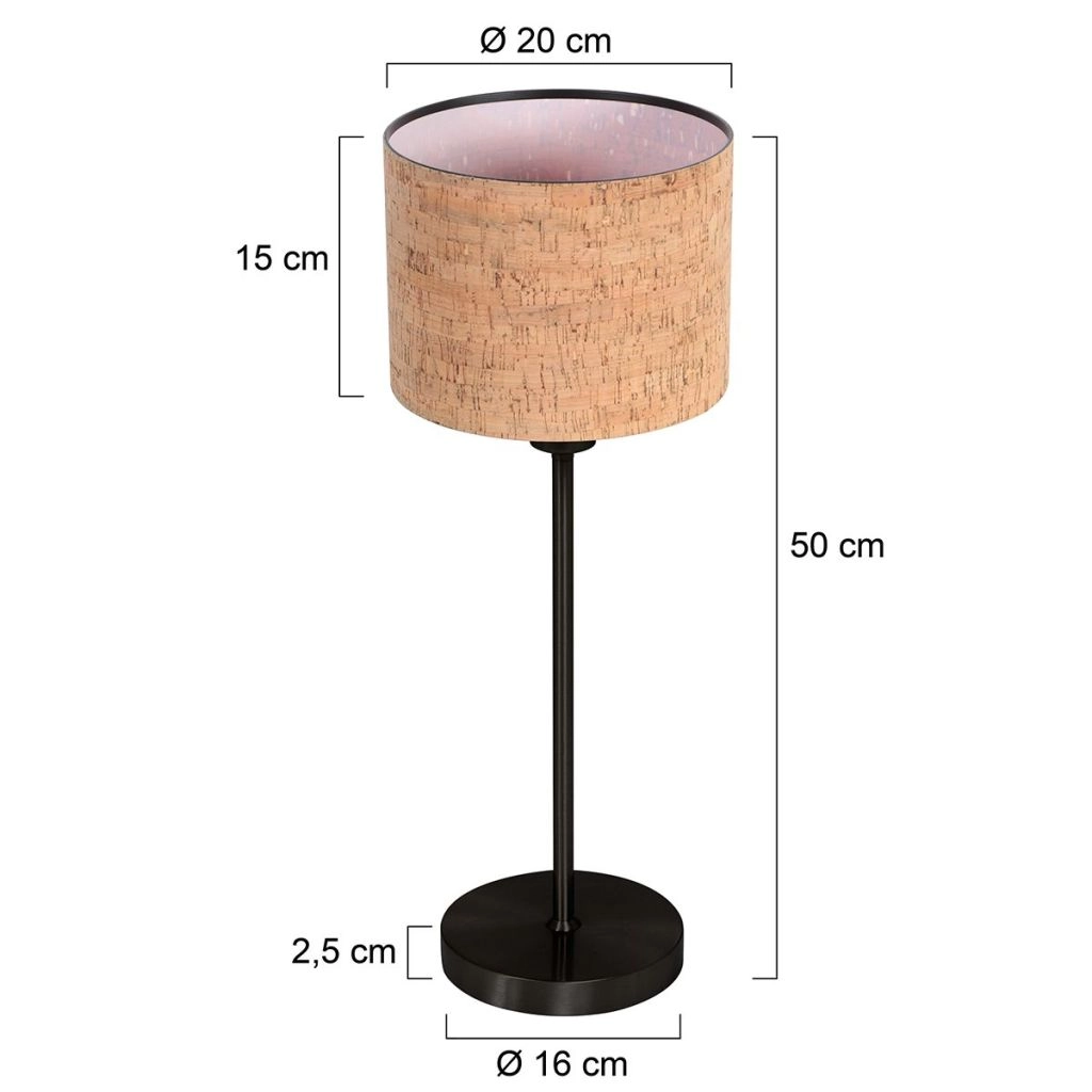 Table lamp Noor with cork cap Ø20cm Steinhauer 8712746182163