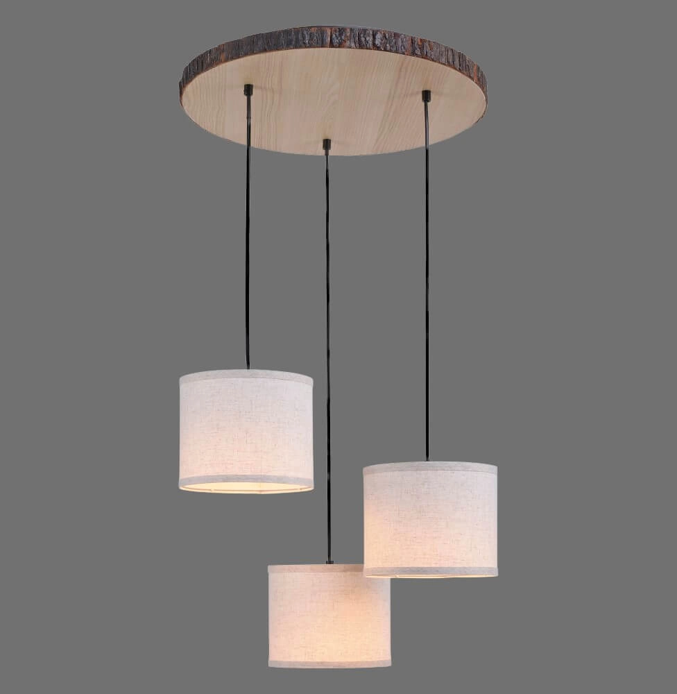 Country ceiling lamp Bark wood Just Light 4043689975937