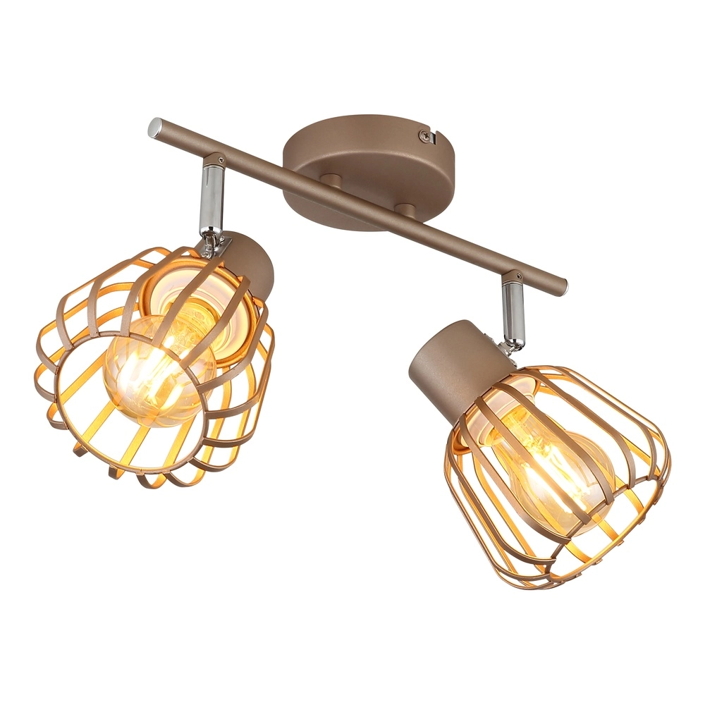 Ceiling lamp Olin 2-light coffee brown