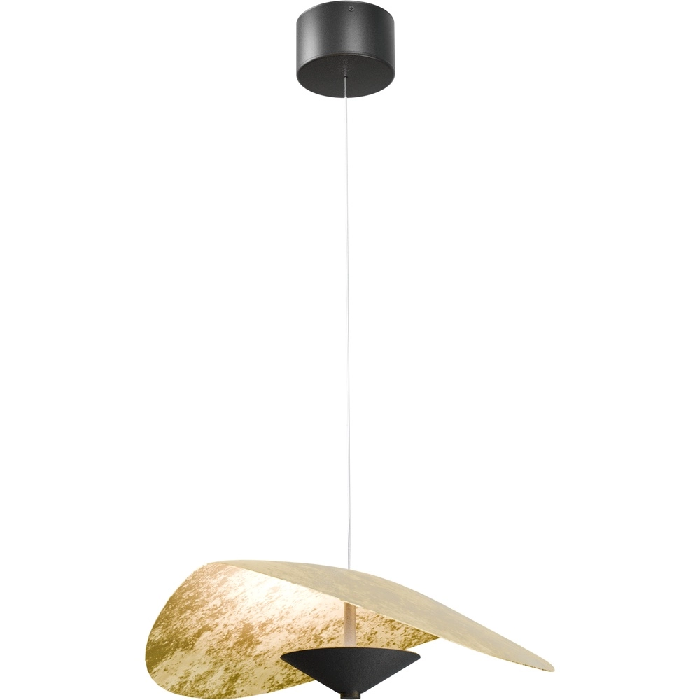 Ø 45cm LED pendant light Lente Gold leaf - with pulley
