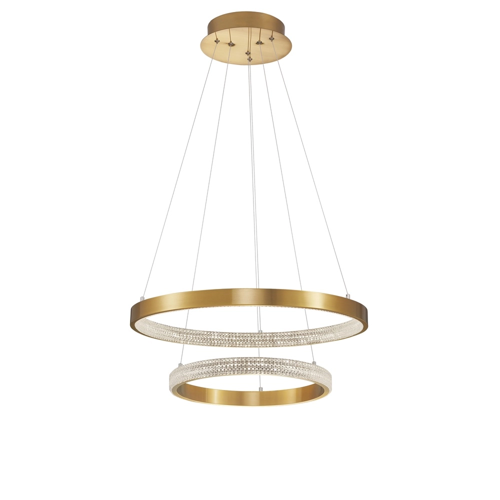 Pendant lamp Preston gold Ø 60cm double Lyora 5212017424105