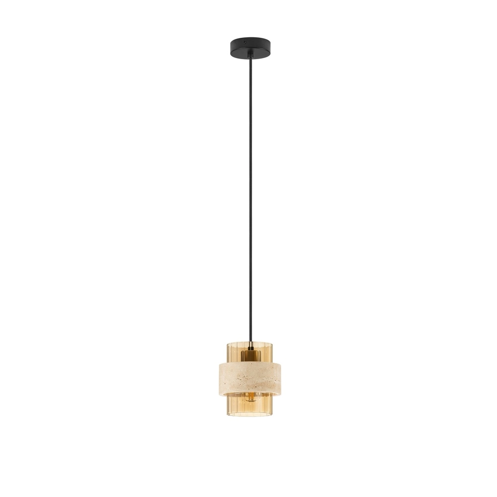 Modern pendant lamp Melony amber glass with sand brown Lyora 5212063501249