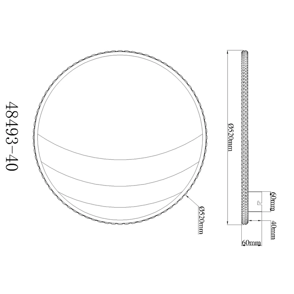 Unique ceiling lamp Constance black with gold Ø 52cm Globo 9007371572847