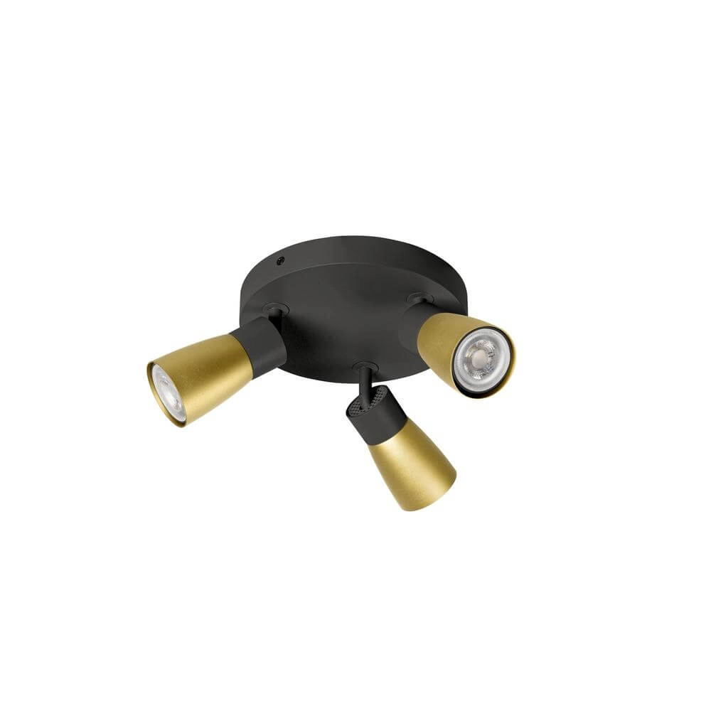 Round spotlight Puri 2.0 Dome black-gold 3-light SLV 4024163293853