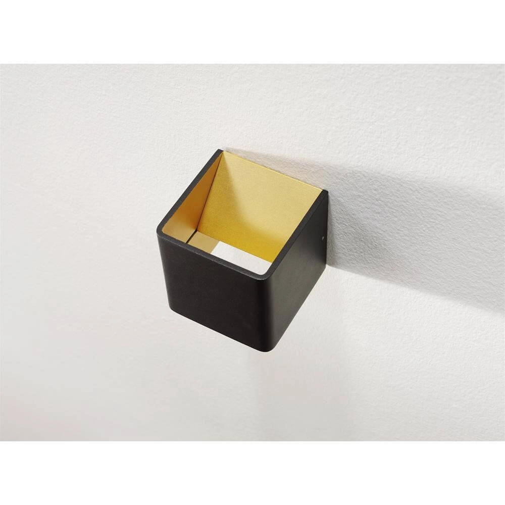 Square wall lamp Fulda black with gold Artdelight 8719831736324