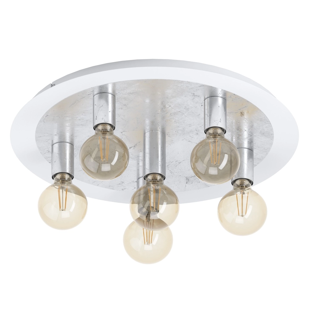Unique ceiling lamp Passano White and silver 6-lights Eglo 9002759974961