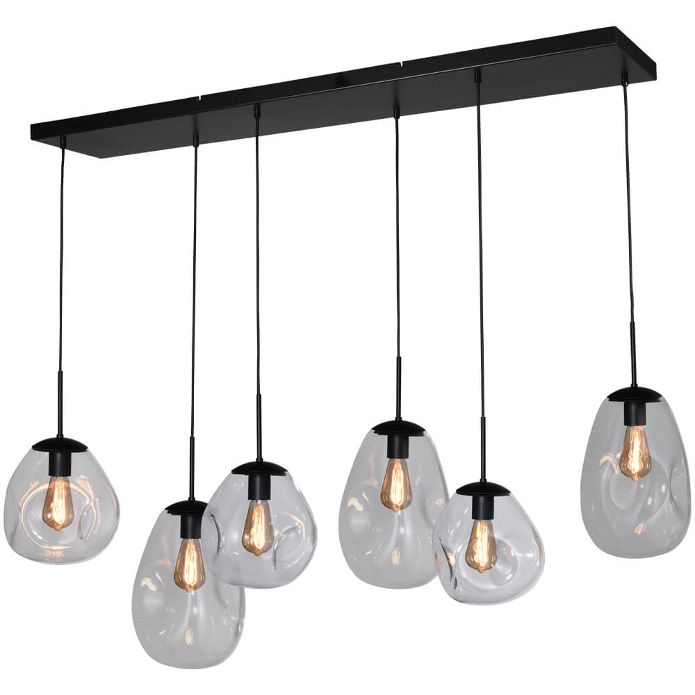 Hanging lamp Lava 6x clear glass