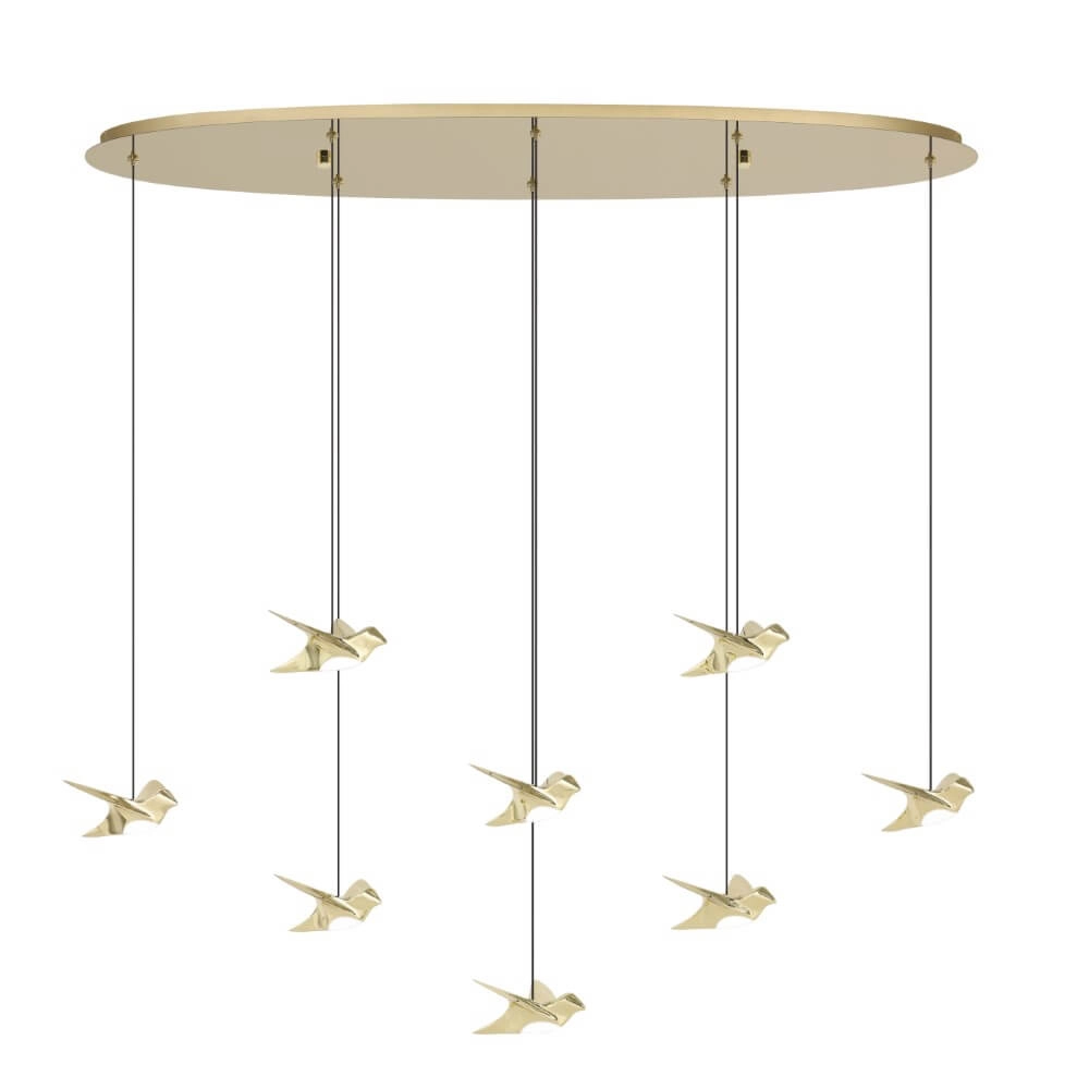 8-light hanging lamp Paratebueno 2 brass