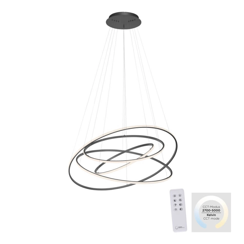 Modern pendant lamp Tessara anthracite Paul Neuhaus 4012248372654
