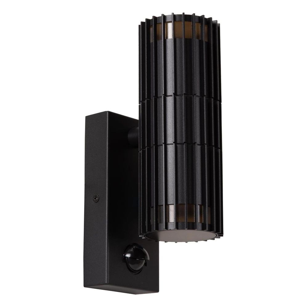 Black wall lamp Timbala Double with sensor