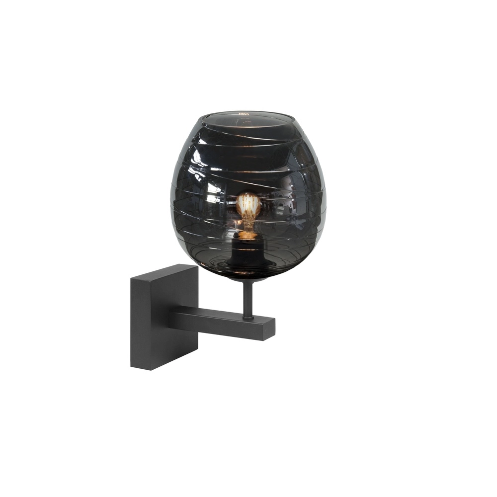 Wall lamp Fantasy black with glass