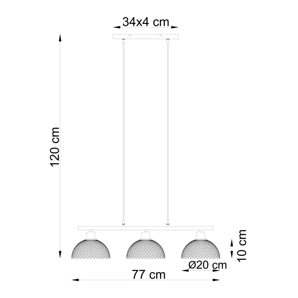 3-light pendant lamp Selma sand brown Globo 9007371592104