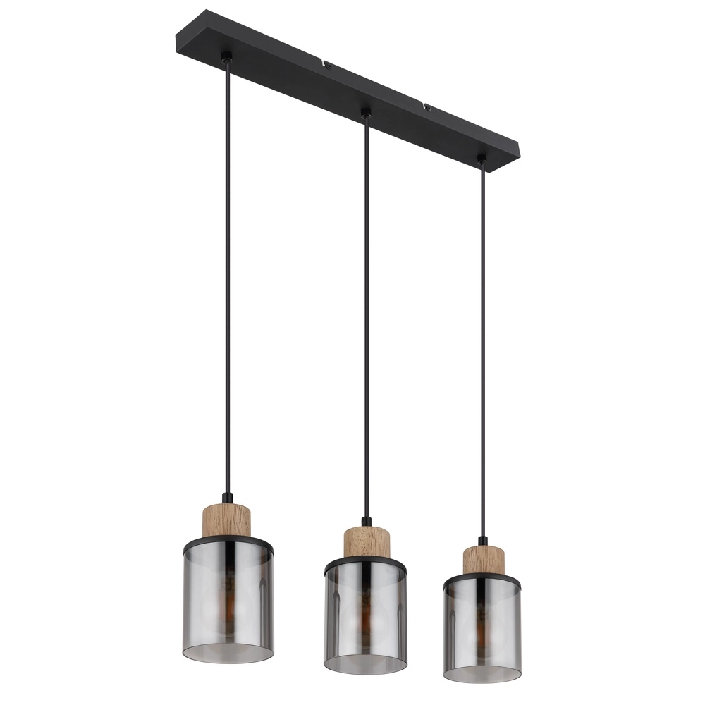 3-light pendant lamp Reid straight black Globo 9007371444731
