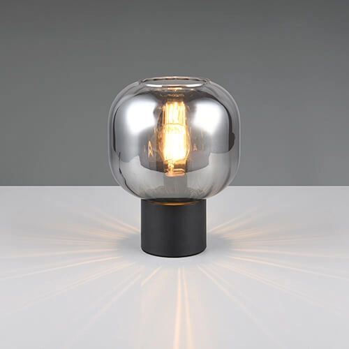 Trendy table lamp Diva black with smoke glass Trio 4017807614596