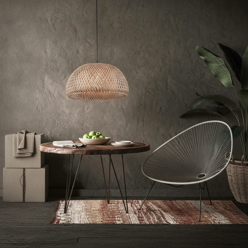 Rattan pendant lamp Scarlet Ø 39cm