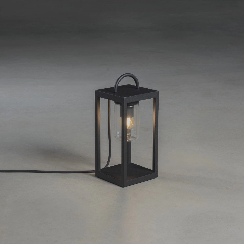 Terrace lamp Bologna 33cm black with clear glass