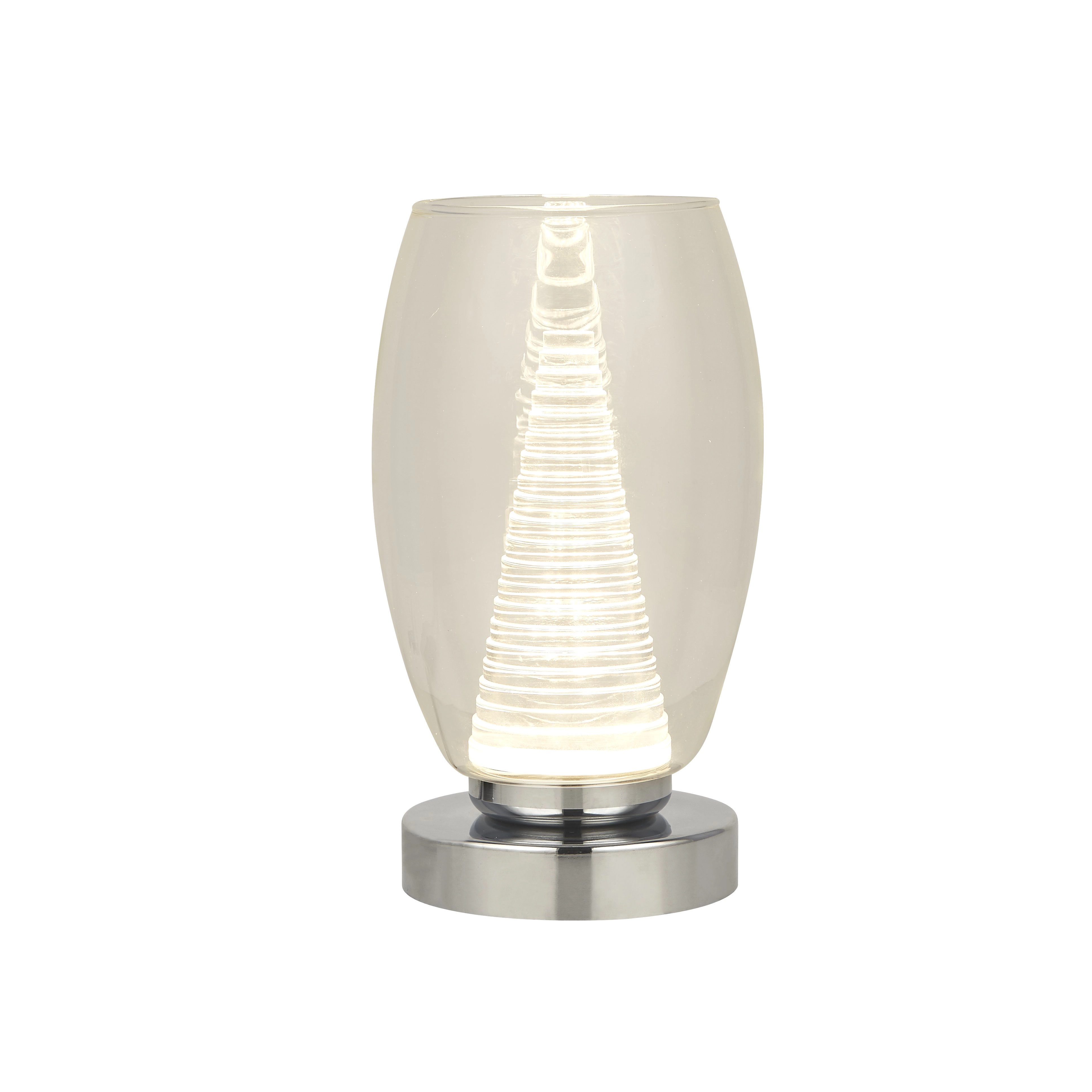 Modern table lamp Cyclone chrome with clear glass Searchlight 5053423176017