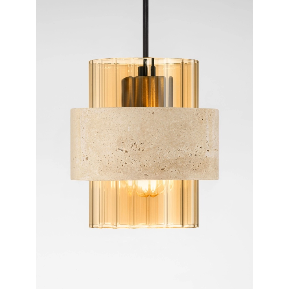 Modern pendant lamp Melony amber glass with sand brown Lyora 5212063501249