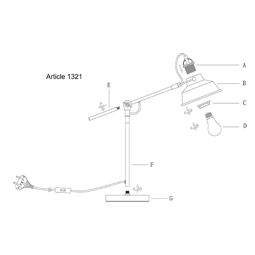 Country Reading Lamp Mexlite for the table Steinhauer 8712746114737