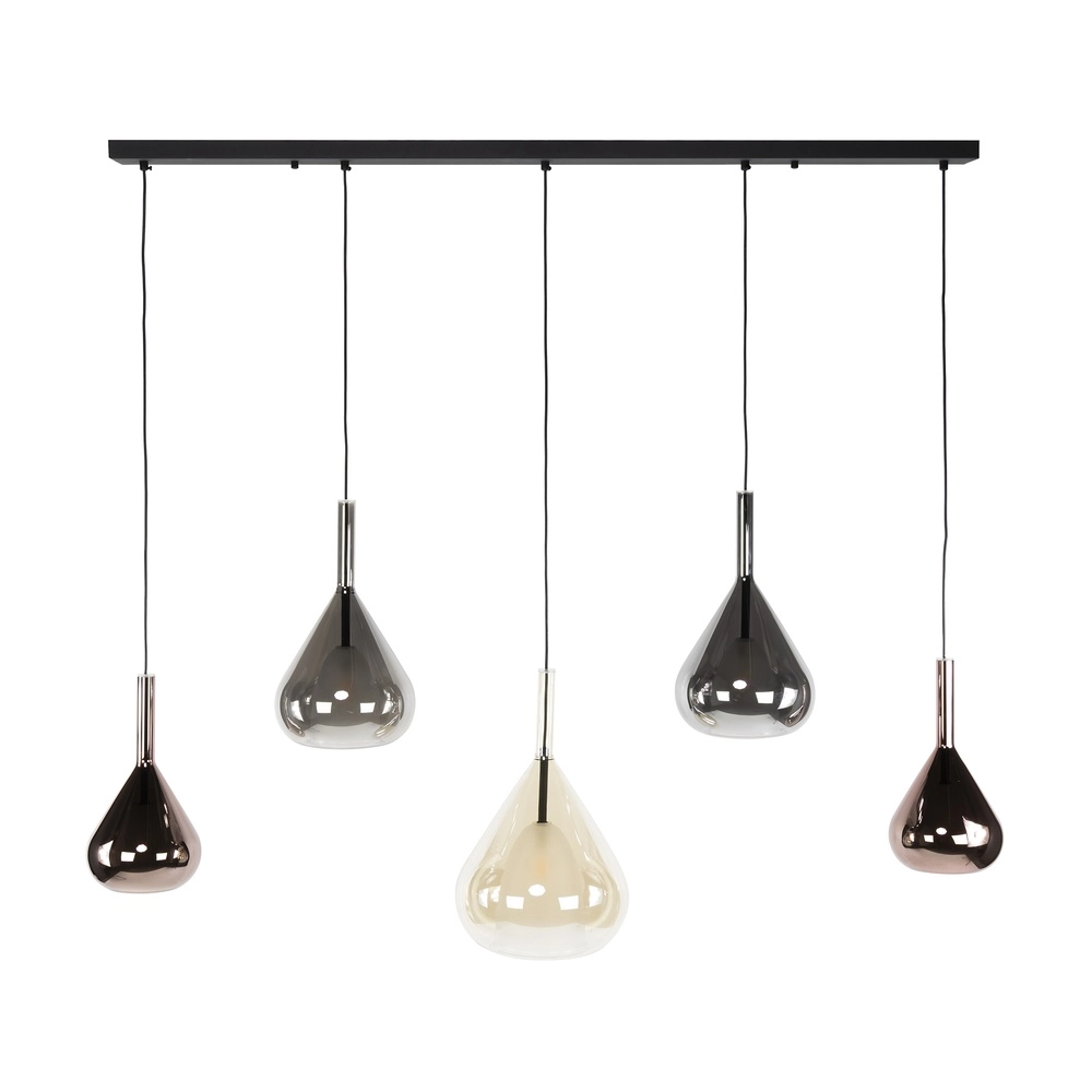 Dining table pendant lamp Wings 5-light - Ø 24cm glass Lyora 8716803511972