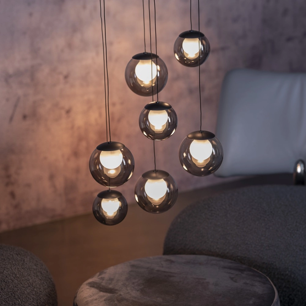 7-light pendant lamp Pure Popup mystic grey Paul Neuhaus 4012248396674