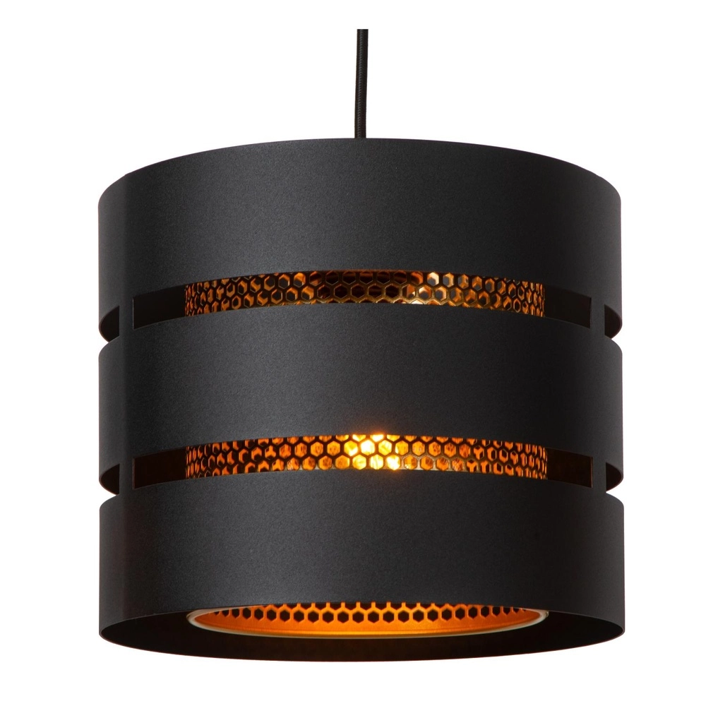 Pendant lamp Rosas 3-light black with gold Lucide 5411212211828