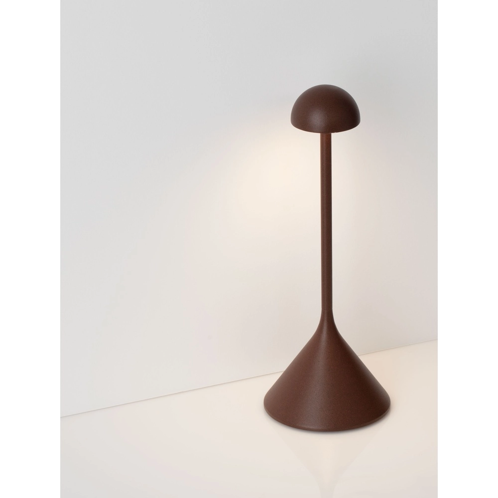Table lamp Dalt rusty brown rechargeable with USB