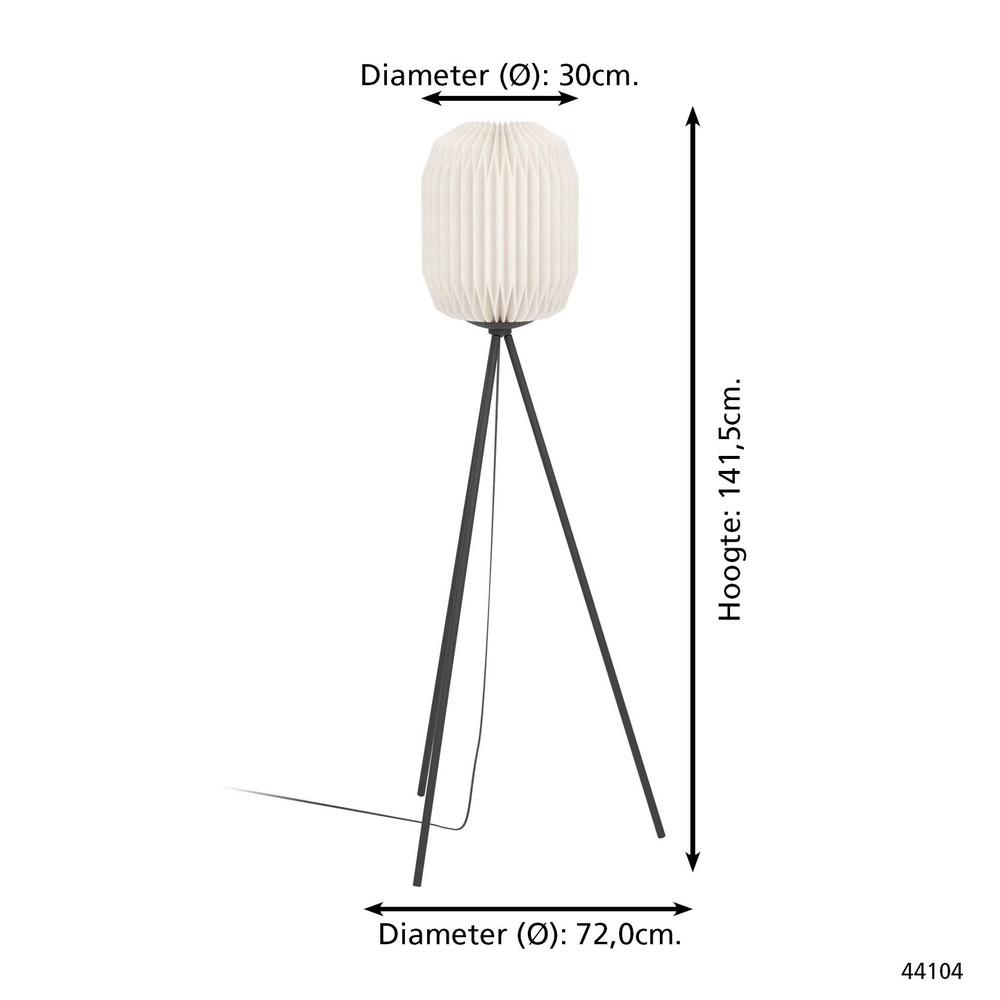 Tripod floor lamp Belgrave with paper cover Eglo 9002759441043