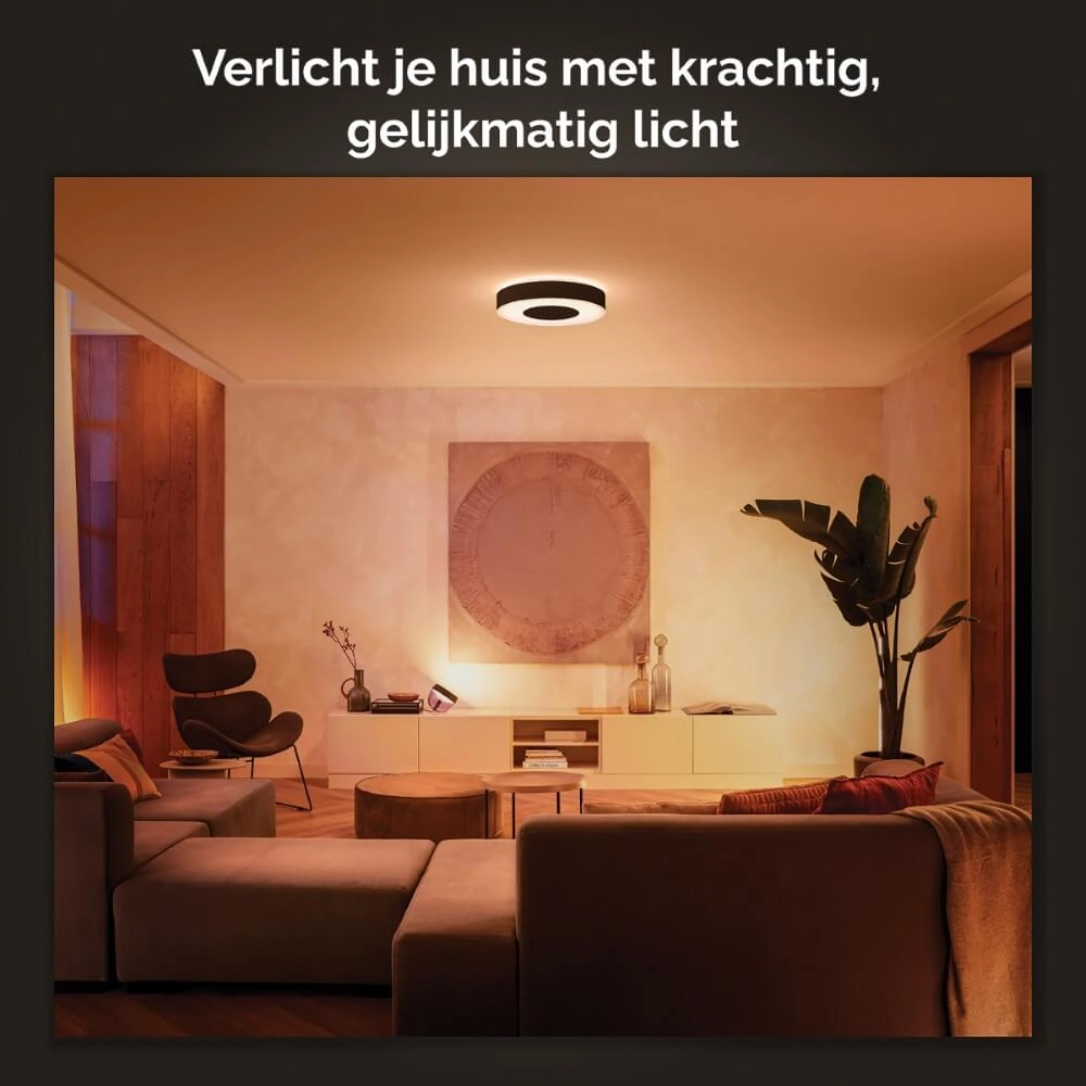 Ceiling light Hue Infuse M - White and color Ø 38.1cm black Philips 8718696176504