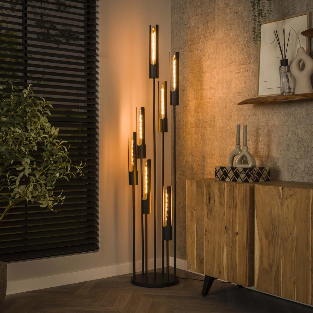 7L floor lamp Tube black - E27