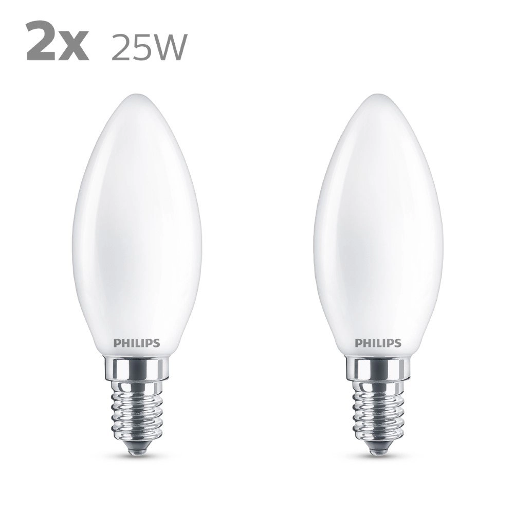 2,2W - E14 - 2700K - 250 lumen set with 2pcs Philips 8718699782078
