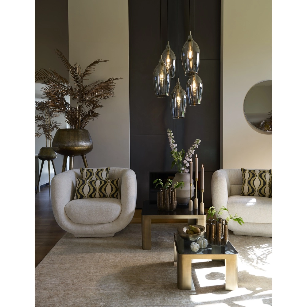 Dining table pendant lamp Lukaro 5-light - smoke glass Light & Living 8717807703288