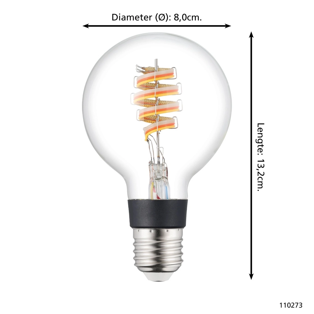 Led lamp ball Zigbee E27 4.9W - 400lm - 3000K - G80 Eglo 9008606305919