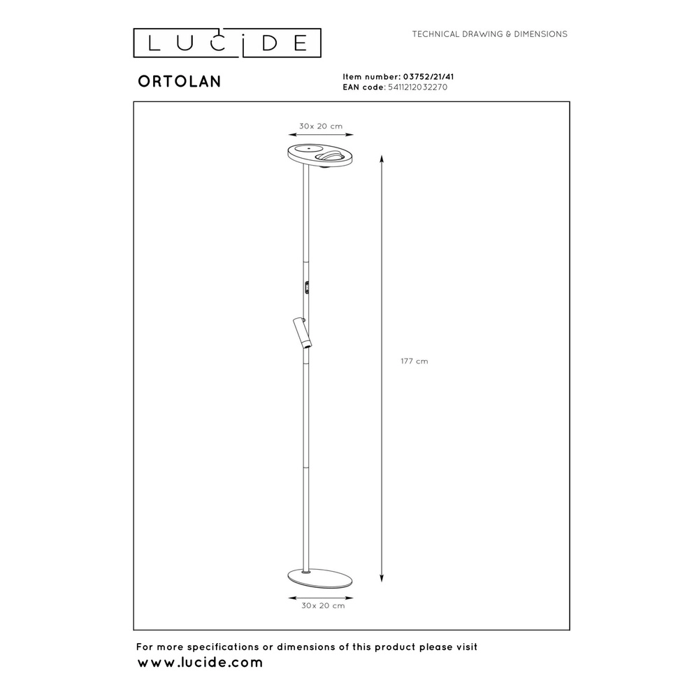 Reading lamp Ortolan sand brown Lucide 5411212032270