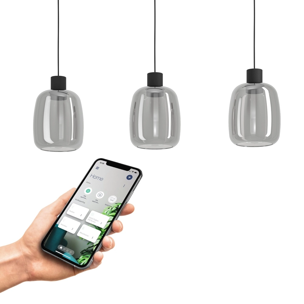 Smoke pendant lamp Molochio-Z 3x led - Zigbee Eglo 9008606312832