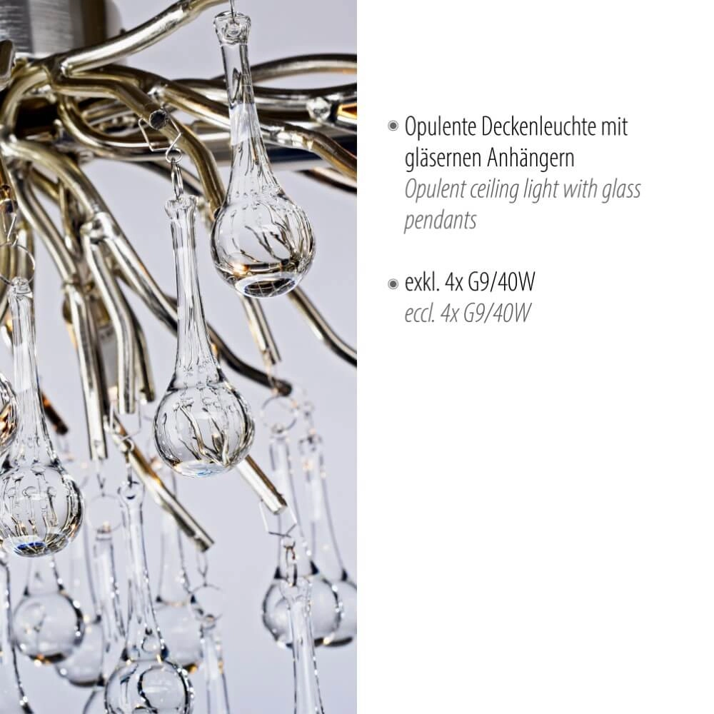 Chandelier Icicle metal 60cm Paul Neuhaus 4012248352076