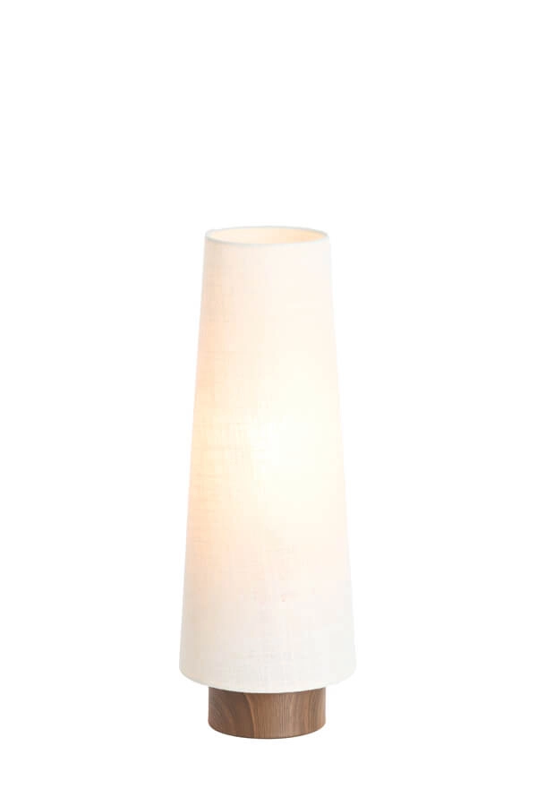 Table lamp white Howie with dark wood Ø 15cm