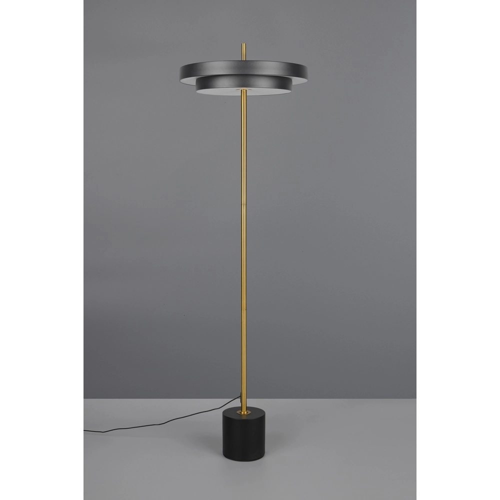 Modern floor lamp Keaton black with gold Trio 4017807655926
