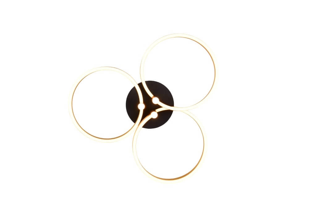 Curled led ceiling light Caruso gold - Ø 65,5cm Trio 4017807612967