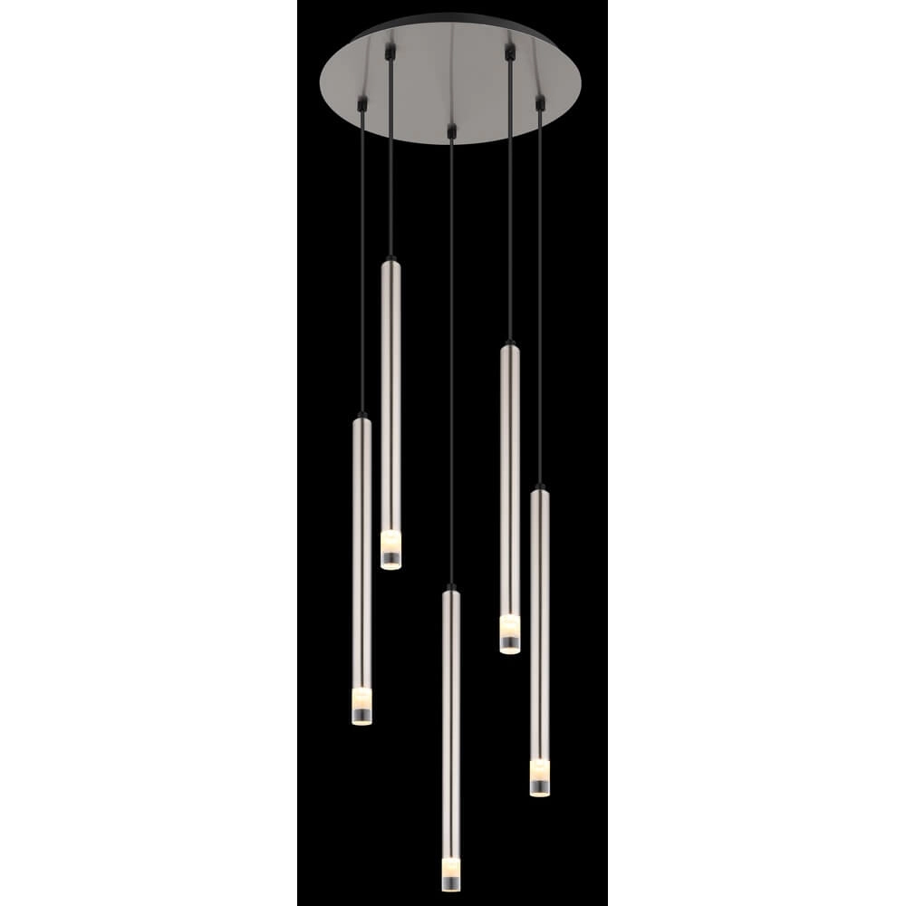 Design pendant lamp Ryan 5-light nickel Globo 9007371475056
