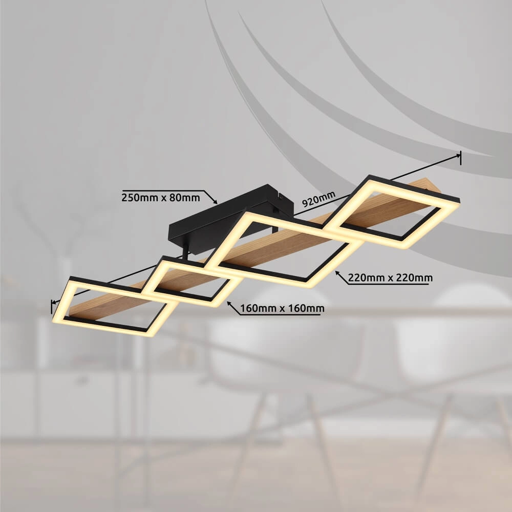 Modern ceiling lamp Dustin black 92cm Globo 9007371451104