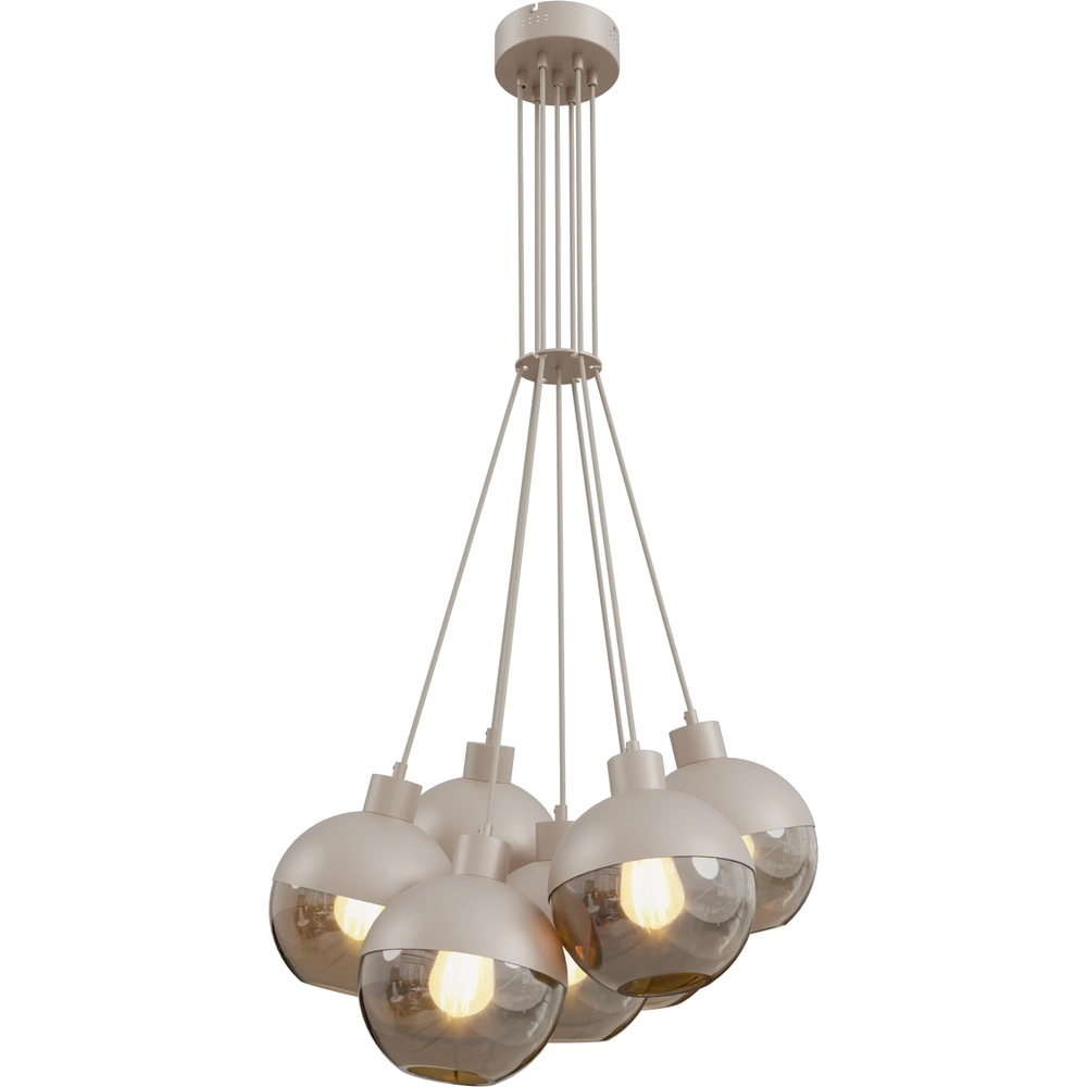 7-light pendant lamp Opera beige terra