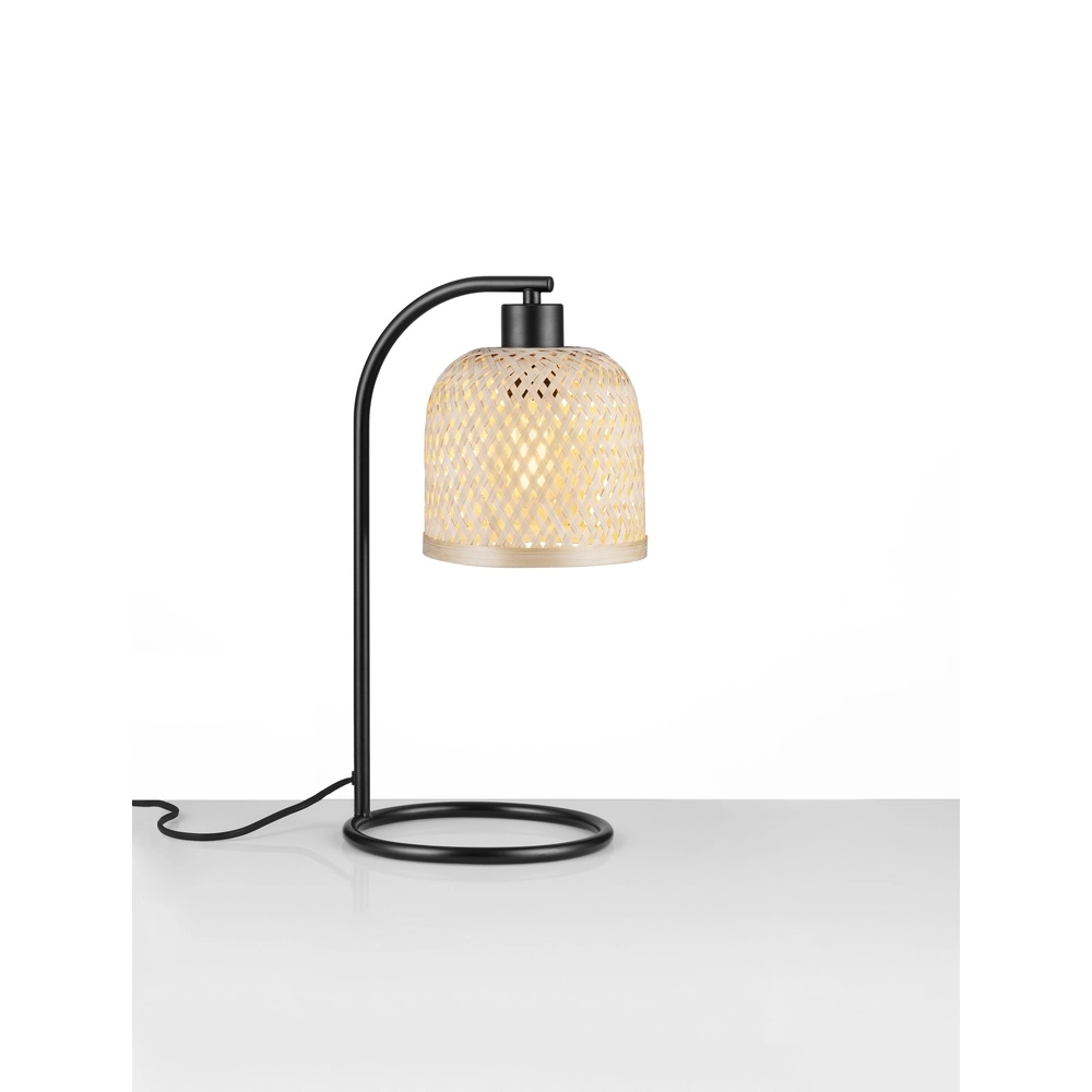 Table lamp Intra black with bamboo cap Lyora 5212017454805