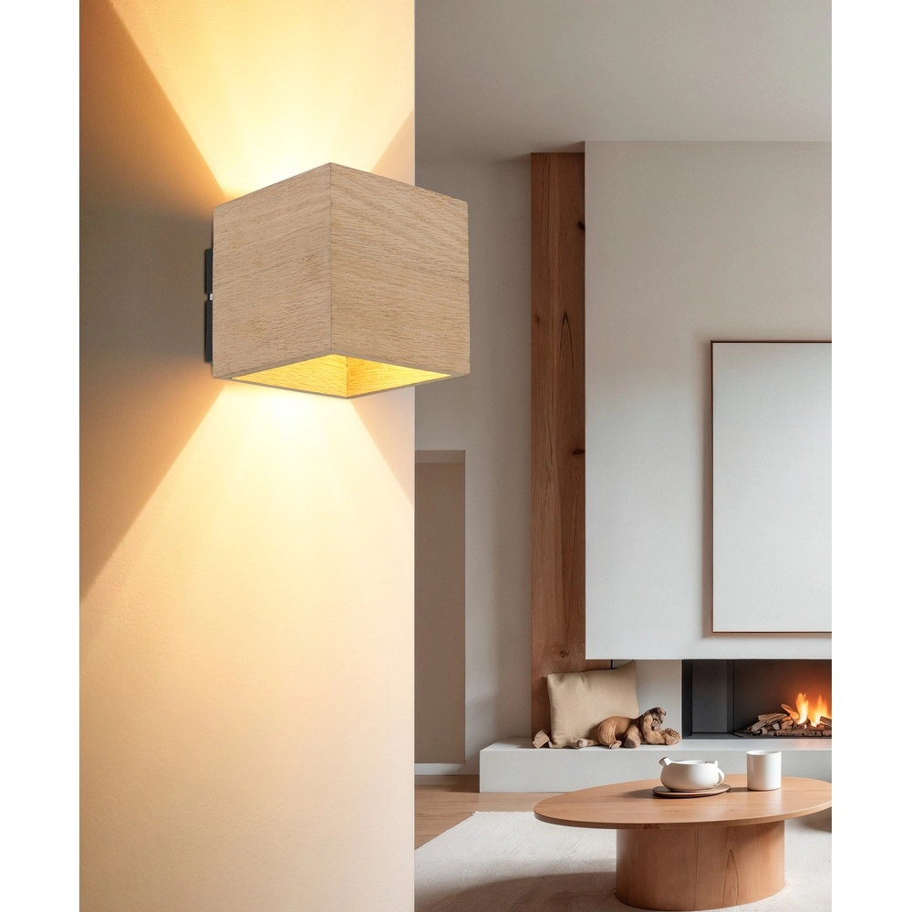 Wooden surface-mounted spotlight Edwin up & down Globo 9007371580323