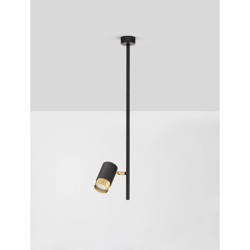 Ceiling lamp Pongo Single black with gold Lyora 5212017441690